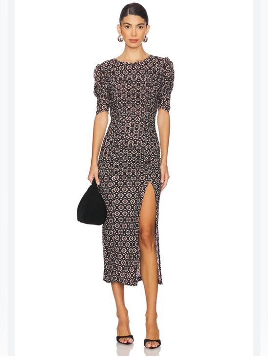 Free People Dresses & Skirts - FREE PEOPLE Briella Twilight Combo Ruched Slit Midi Dress